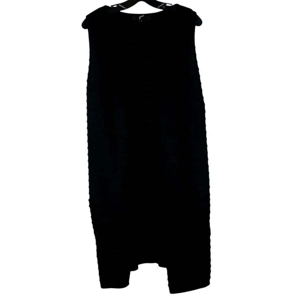 New! NWT GNW Ottoman Rib Long Sleeveless Open Front Vest Cardigan XL